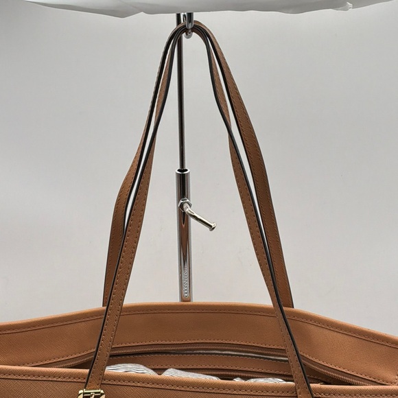Michael Kors Tan and Black Leather Tote - Picture 2 of 6